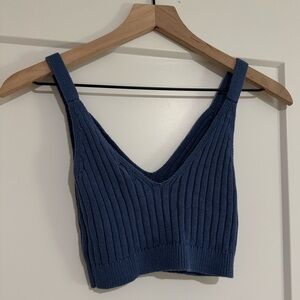 Aerie cropped knit v neck tank top